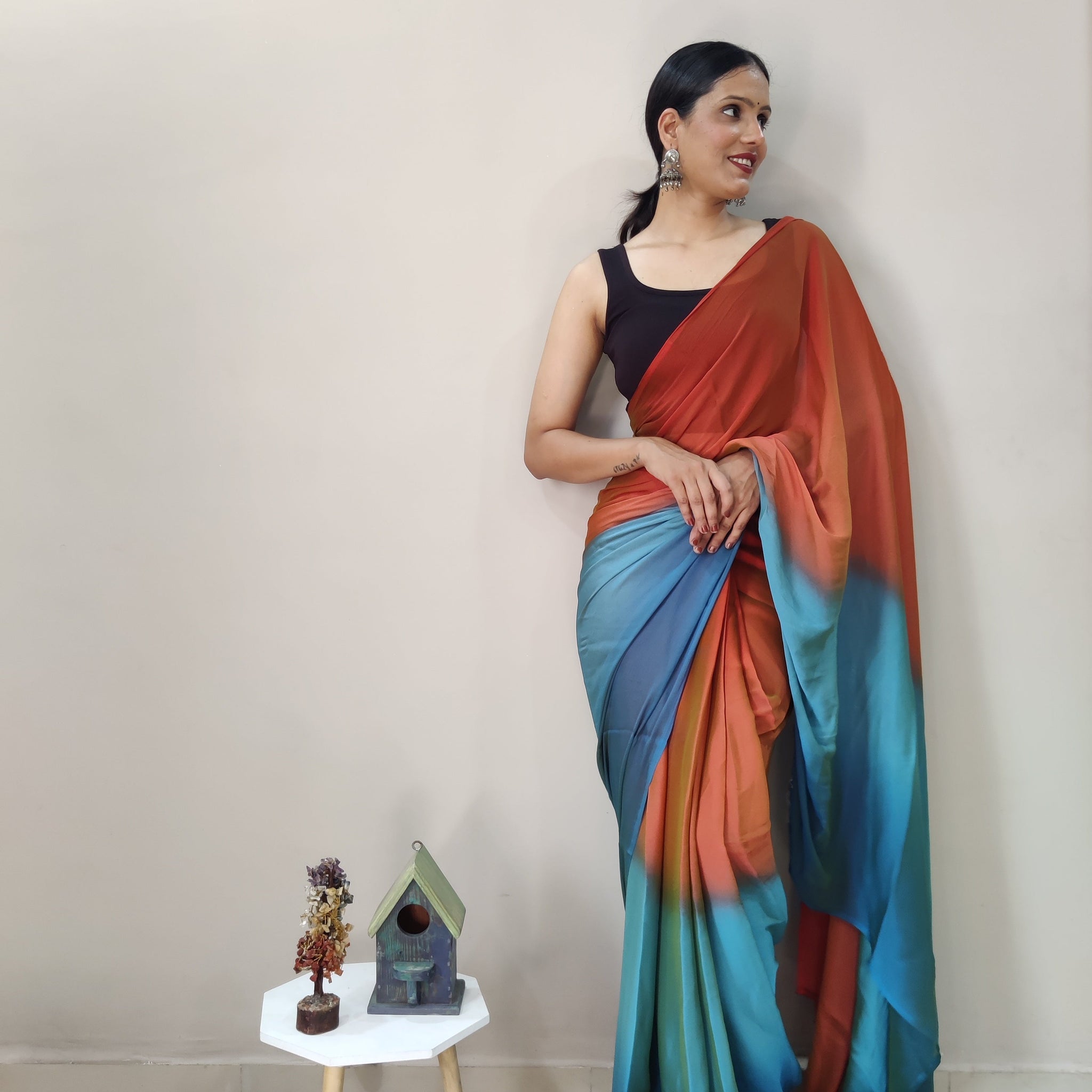 1-MIN READY TO WEAR SAREE WITH BLOUSE