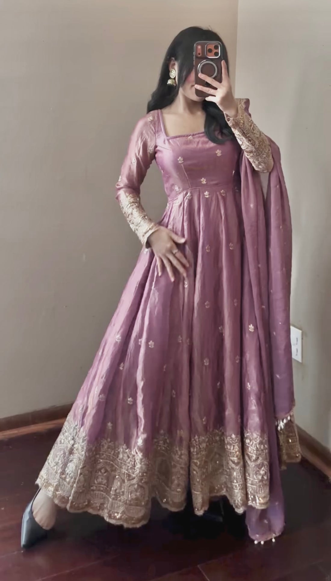 Riwaaz Designer Embroidered Gown Set