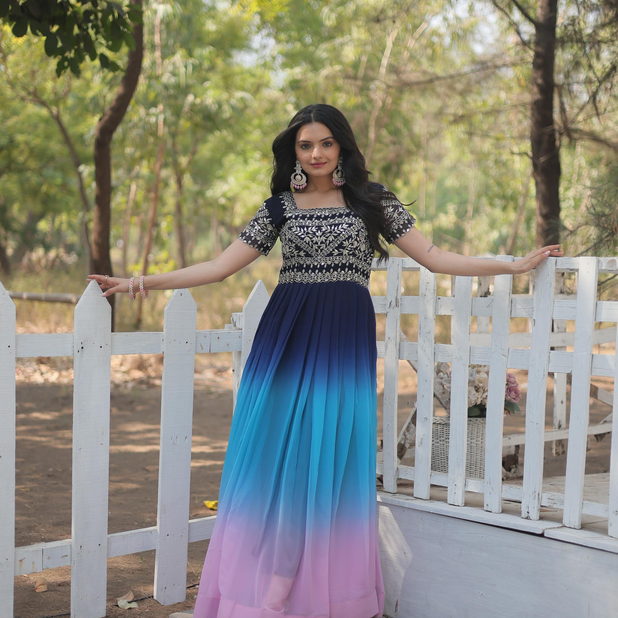 OMBRE PREMIUM  READYMADE GOWN