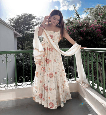 Whisper Embroidery Floral Anarkali Set
