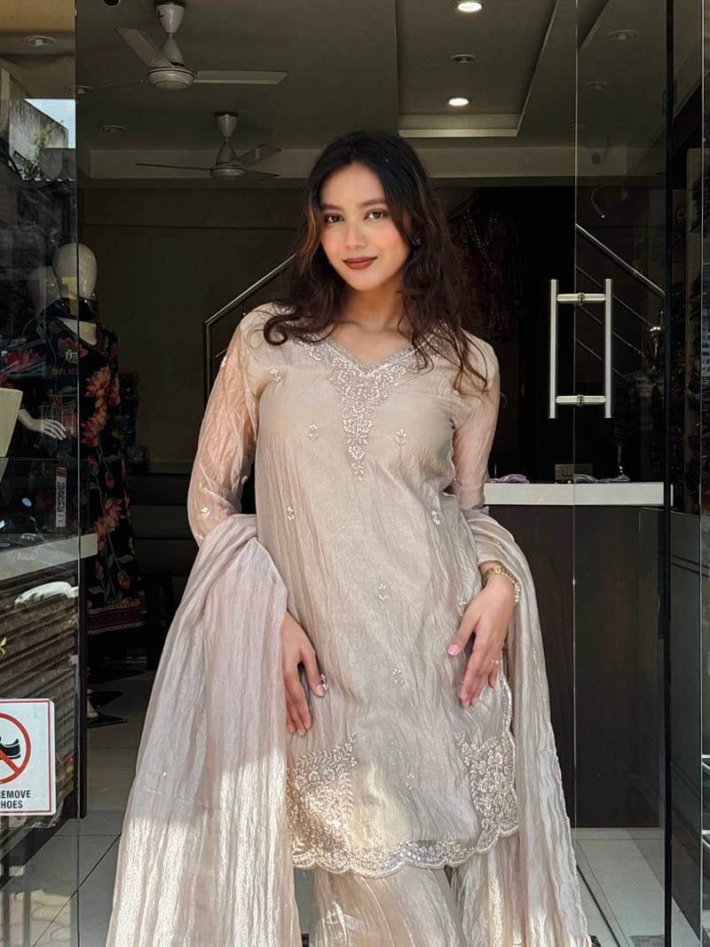 Premium Tissue Silk Embroidery 3 Piece Suit Collection
