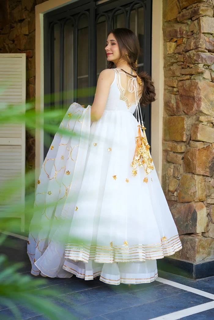 Ribbon Grace Anarkali Suit Set