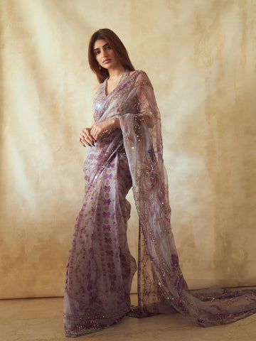 Beautiful Handcrafted Tabby Silk Saree
